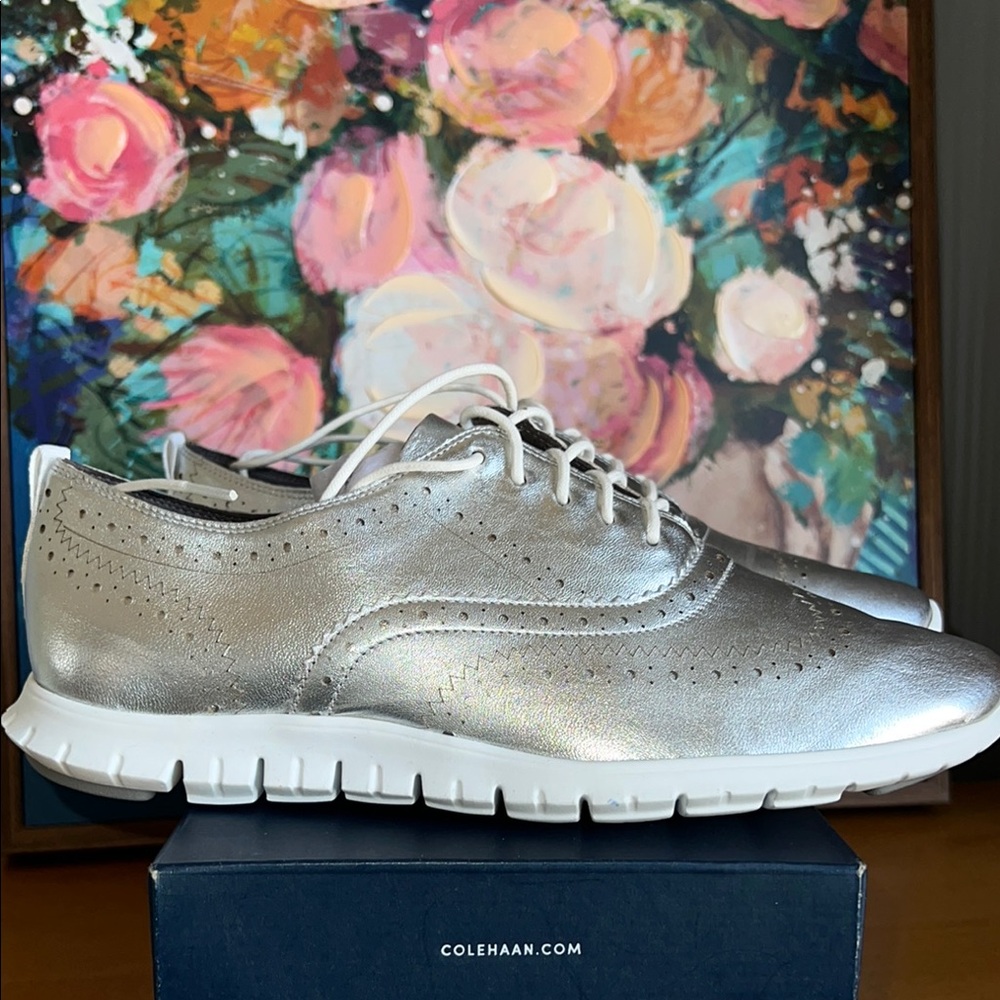 Silver Oxford Shoes BRAND NEW!!!  Cole Haan Women's